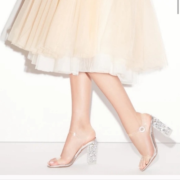 NWT BLUE BETSEY JOHNSON Erika Clear Lucite Heels - Picture 2 of 10